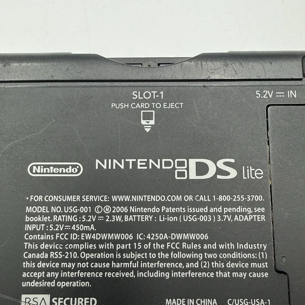 Nintendo DS Lite Cobalt Blue Console Bundle 5 Games Charger Carrying Case